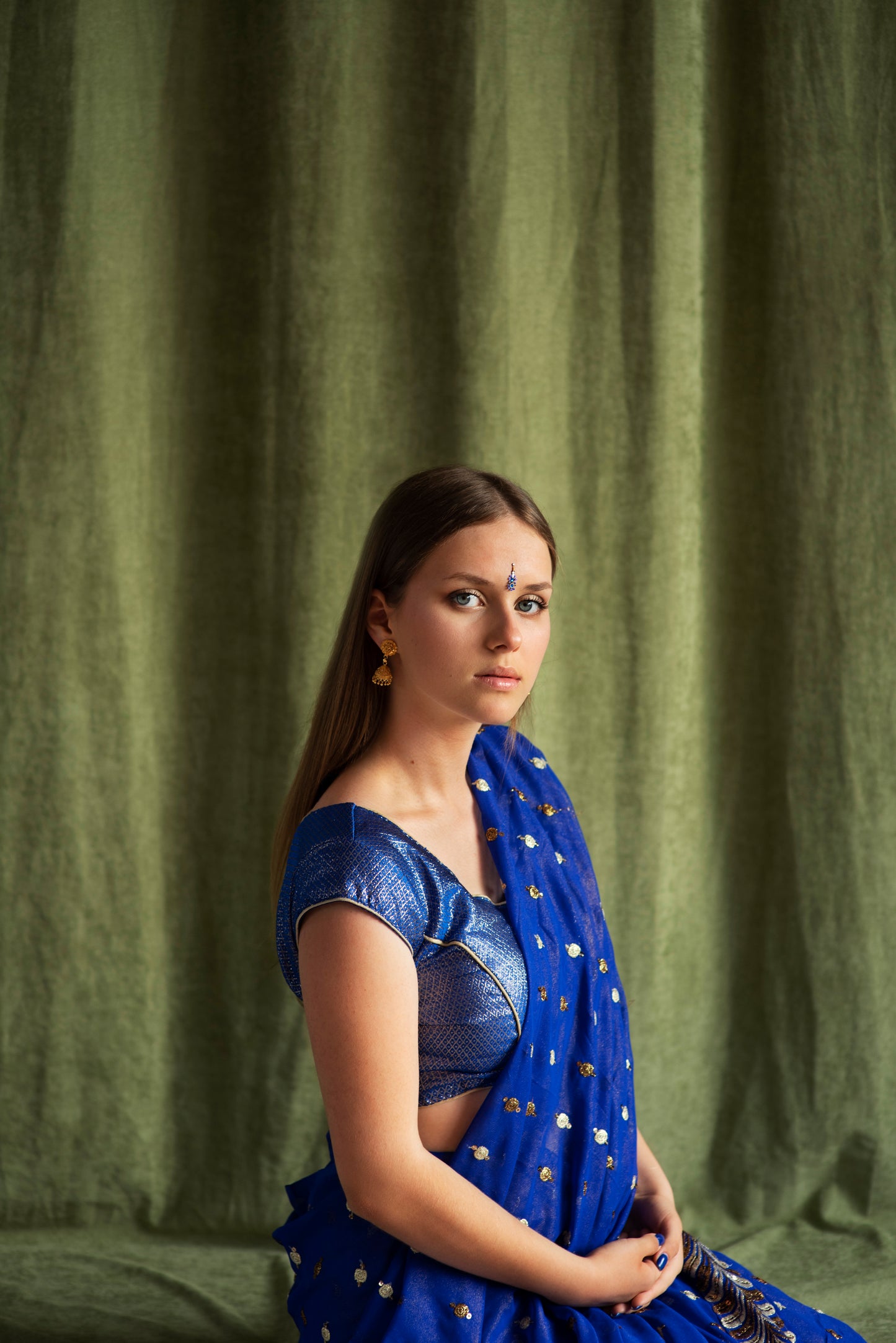 Blue saree