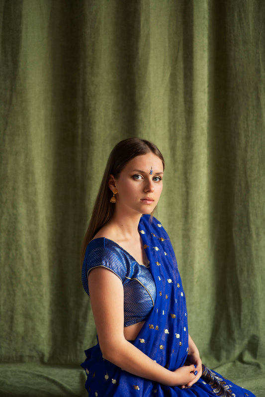 Blue saree